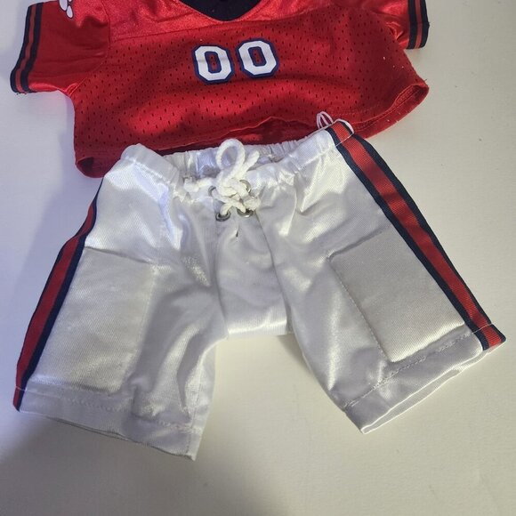 Build A Bear Football Outfit Clothes Shorts Shirt Helmet Football Red an… - Picture 2 of 8